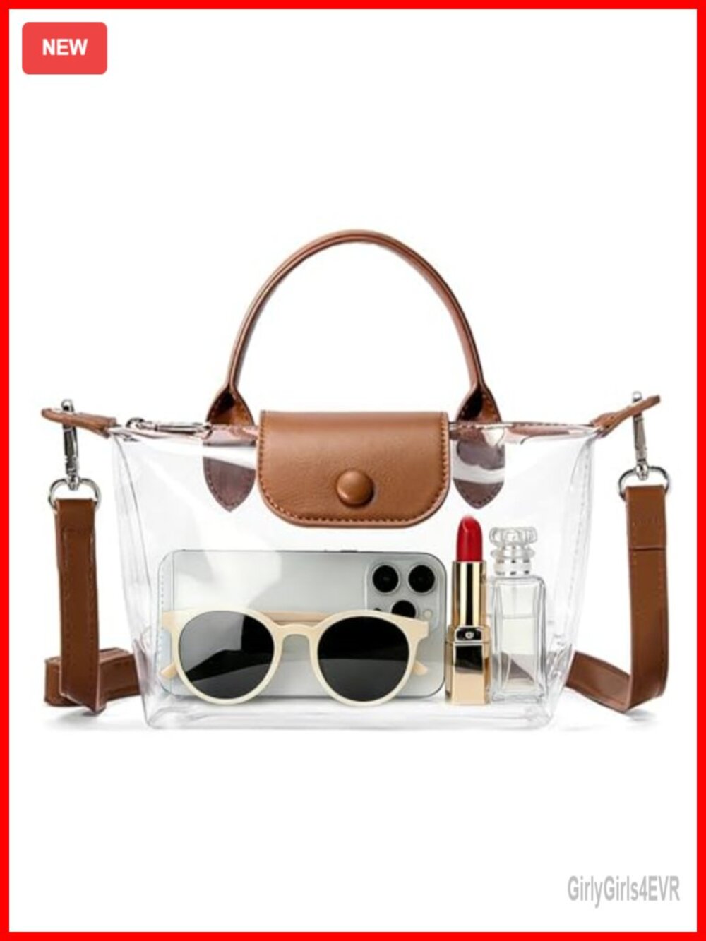 Clear Crossbody Bag for Stadium Events & Concerts, TPU